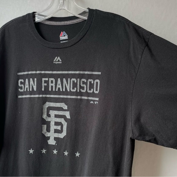Majestic San Francisco Giants Short Sleeved T-Shirt Black Soft Spun Size XL - Picture 3 of 7
